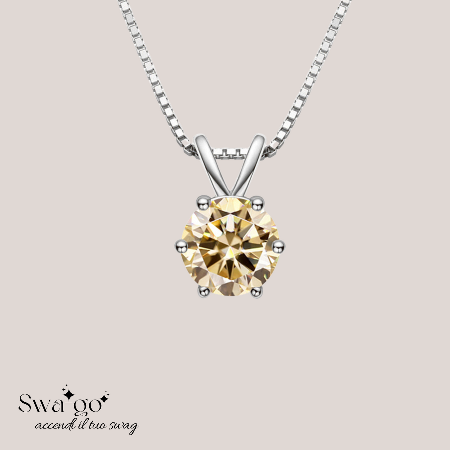 Collana Eternellè Mia collana moissanite solitario donna
