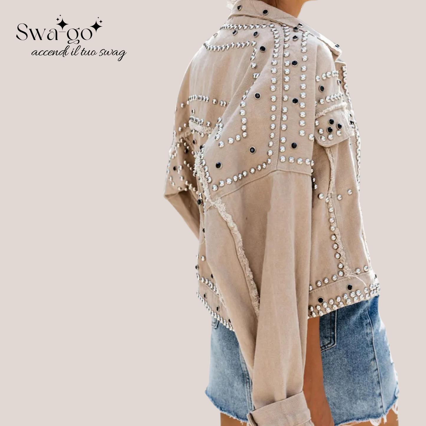 Giacca Denim Crystal Glam Donna