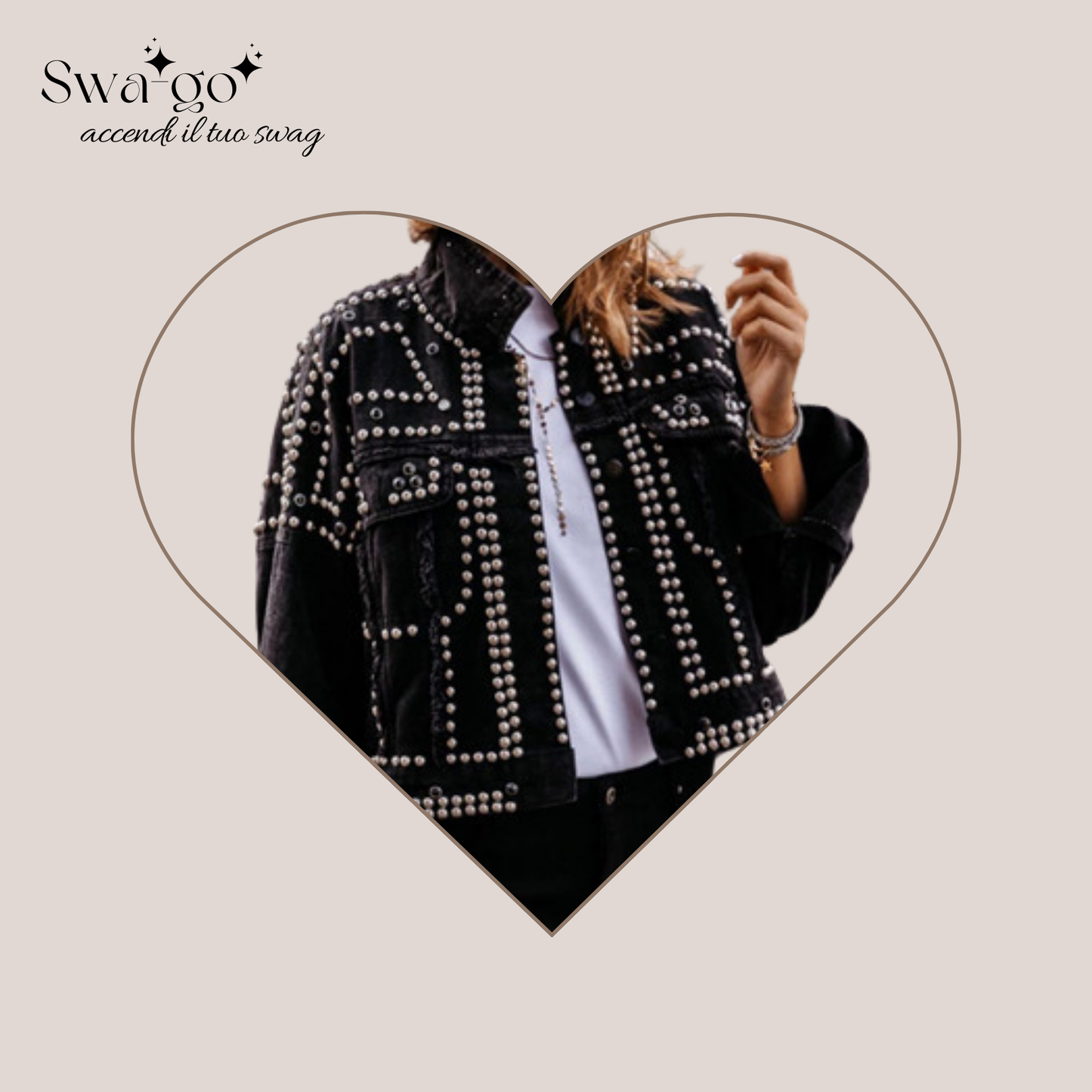 Giacca Denim Crystal Glam Donna