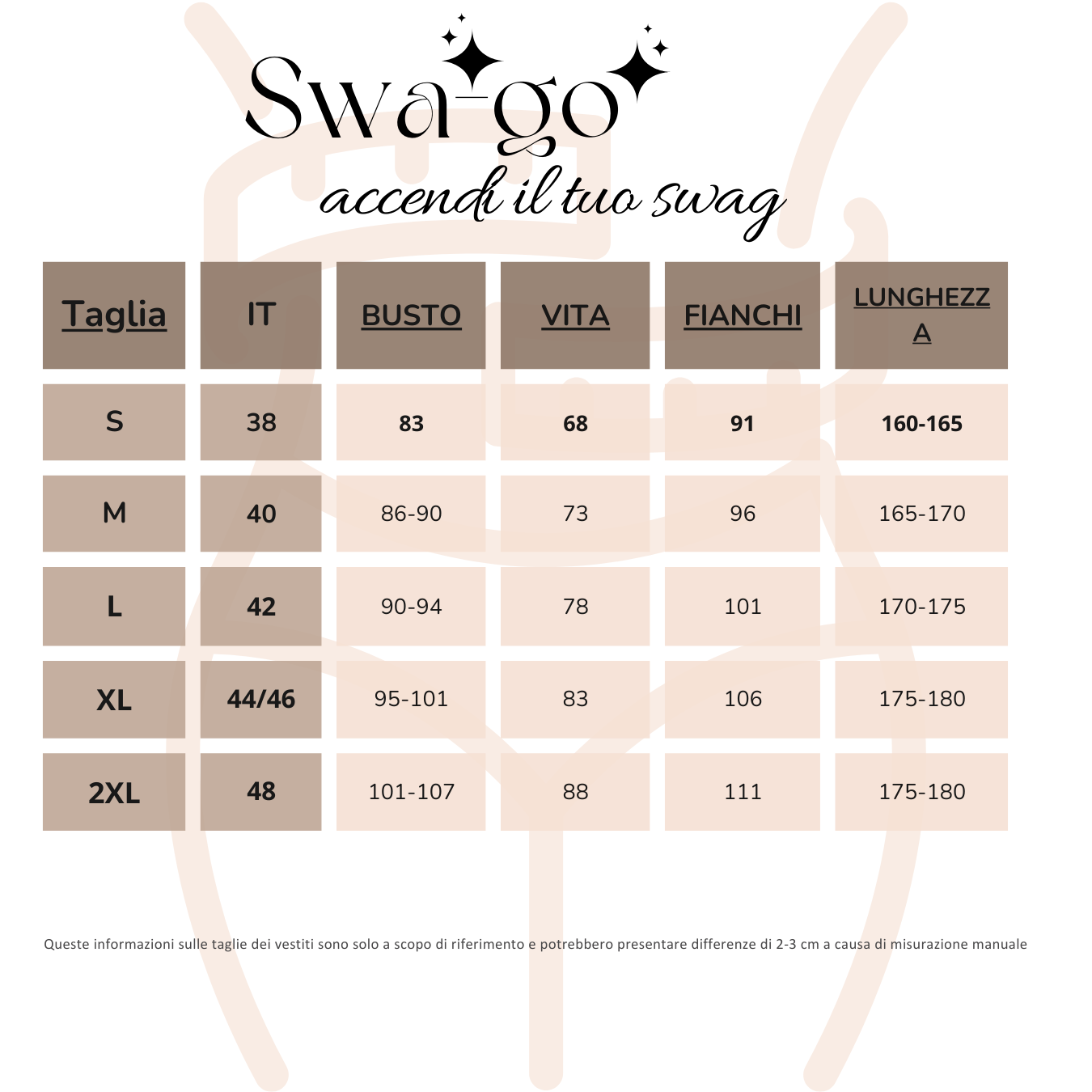 misure per vestito jeans