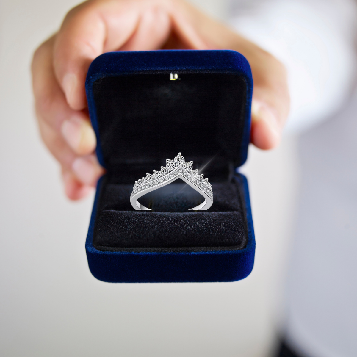 đź’ŽAnello Corona di Luce Moissanite | Argento 925 Donna