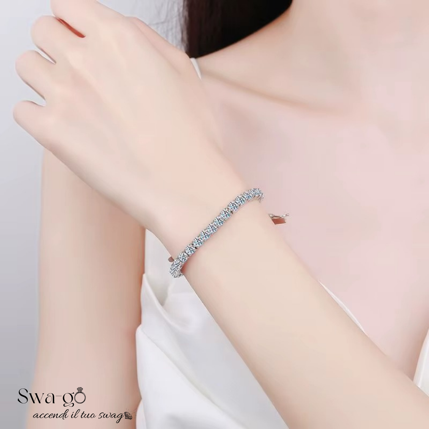 Bracciale Tennis Moissanite | Argento 925 Donna