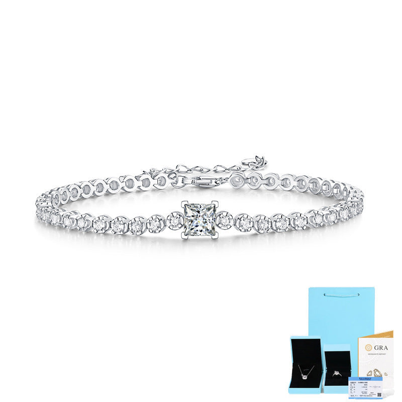 Bracciale argento925 pietre mossianite certificata