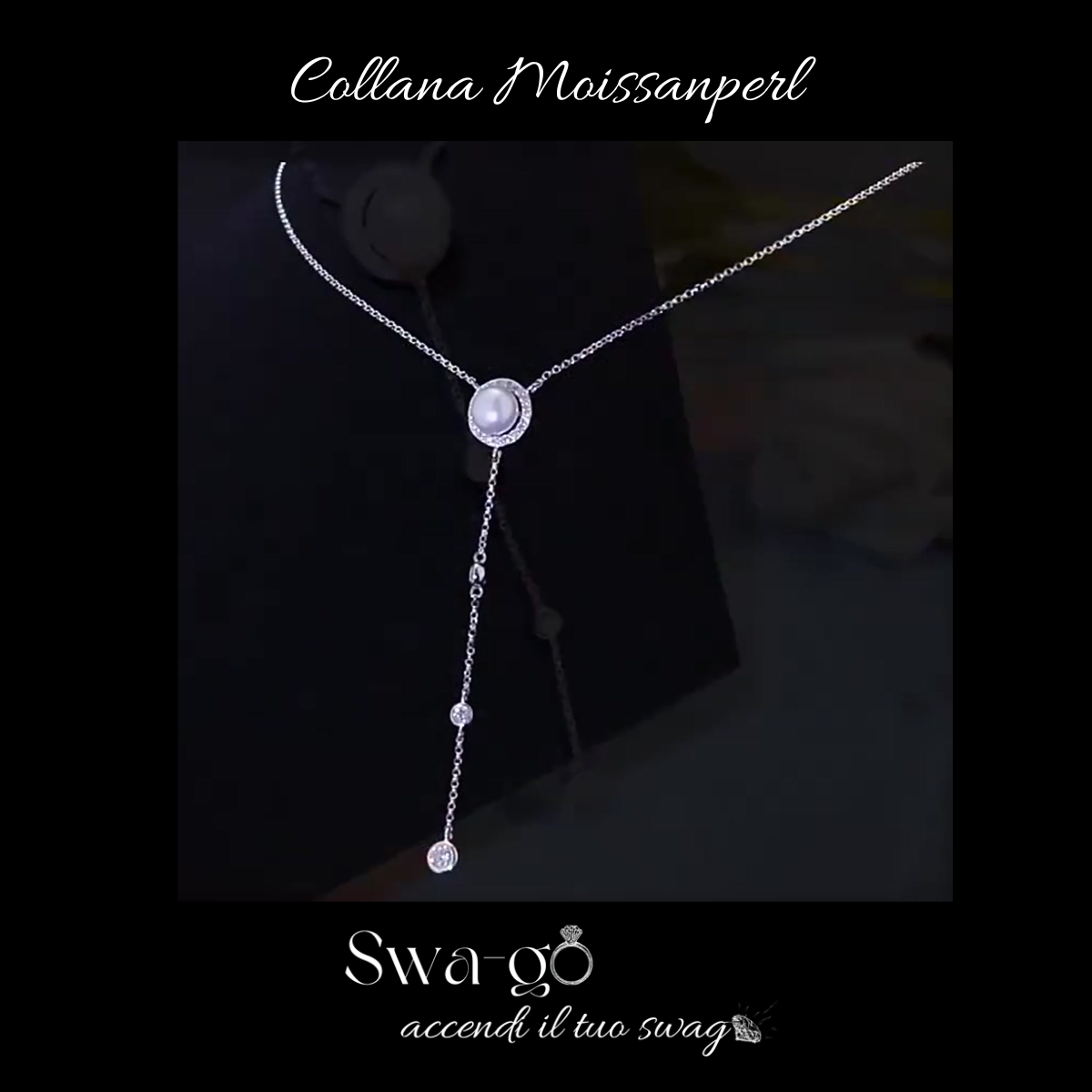 Collana Cascata di Perle Moissanite