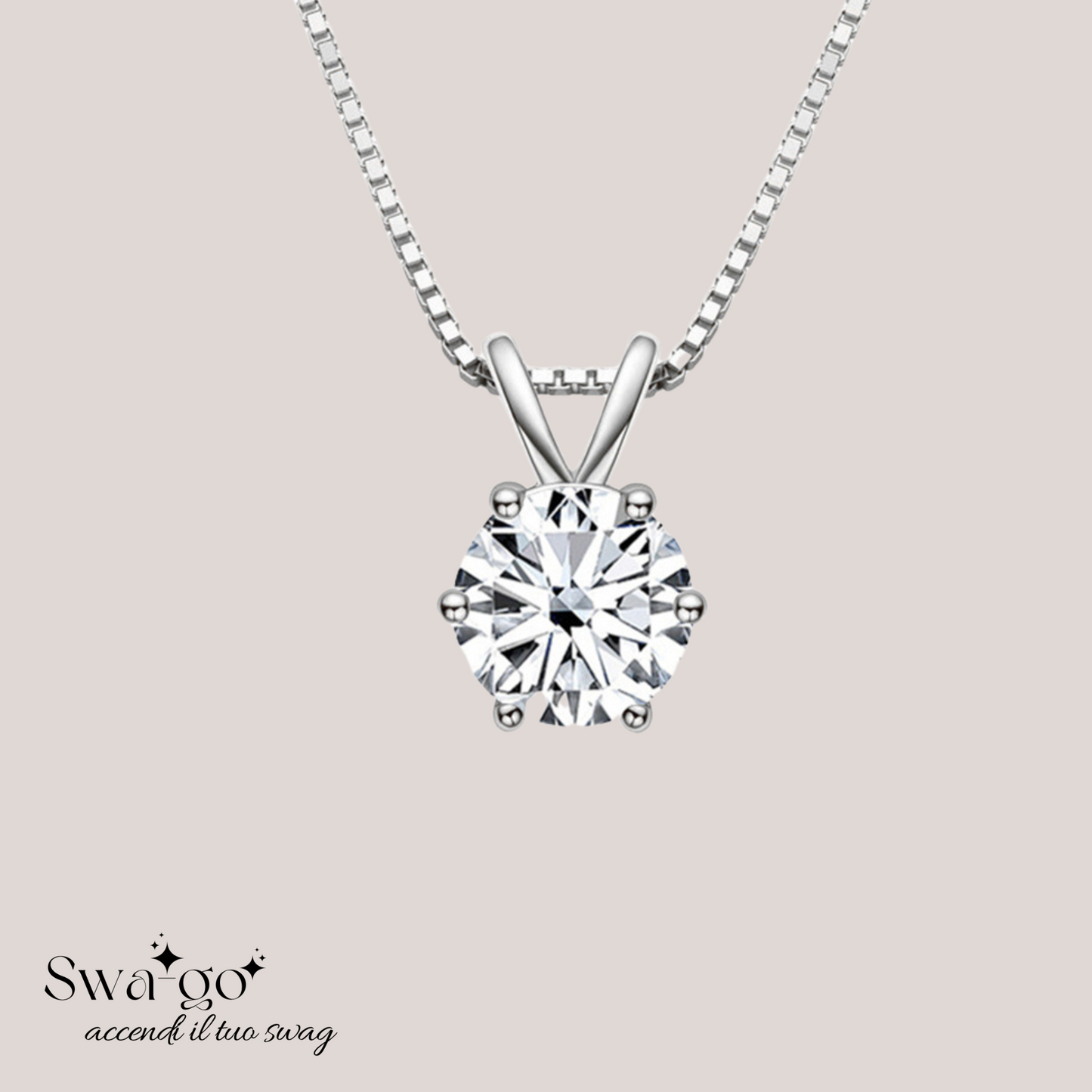 Collana Eternellè Mia collana moissanite solitario donna