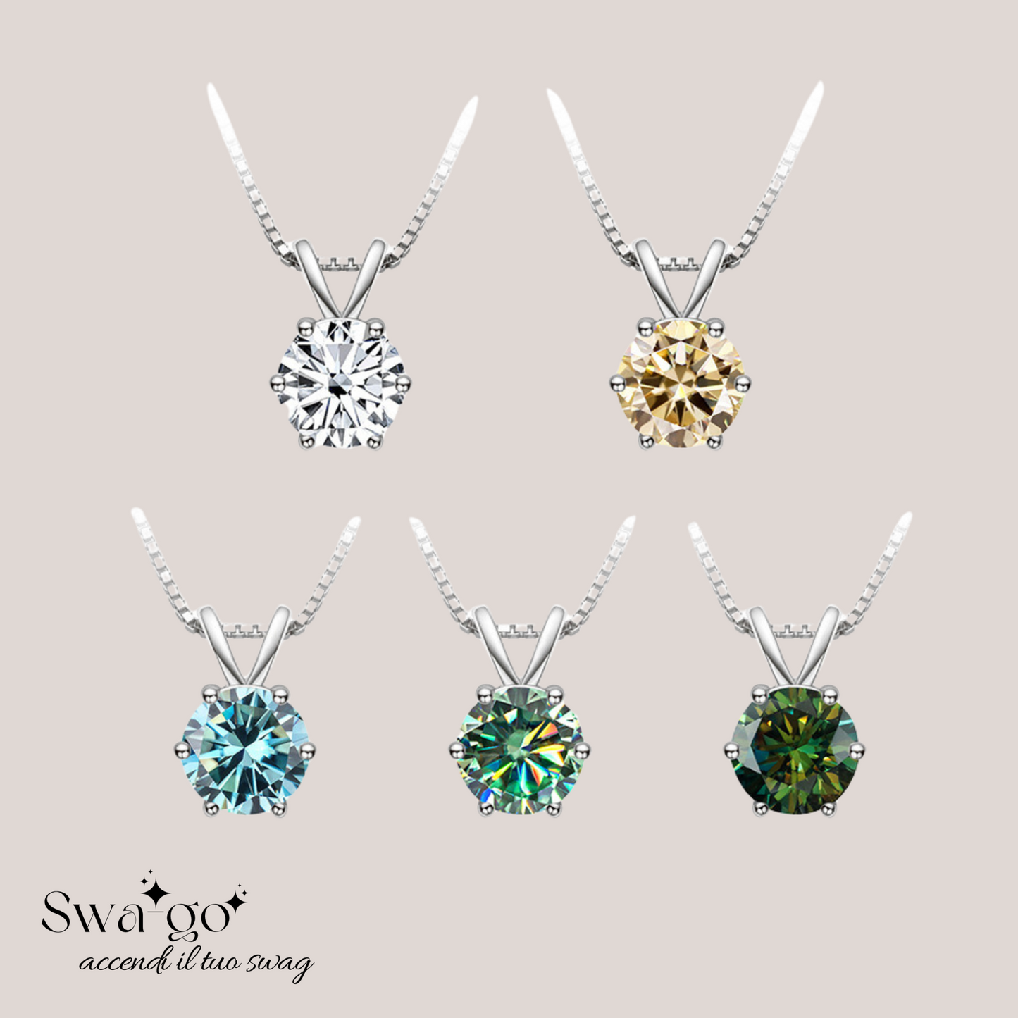 Collana Eternellè Mia collana moissanite solitario donna