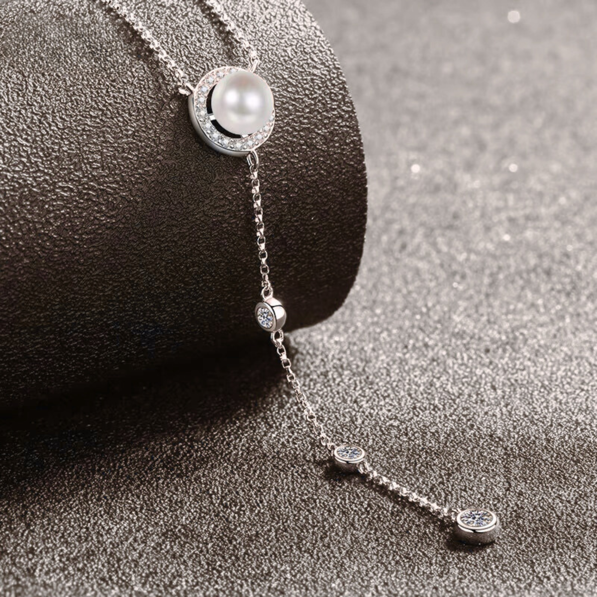 Collana Cascata di Perle Moissanite