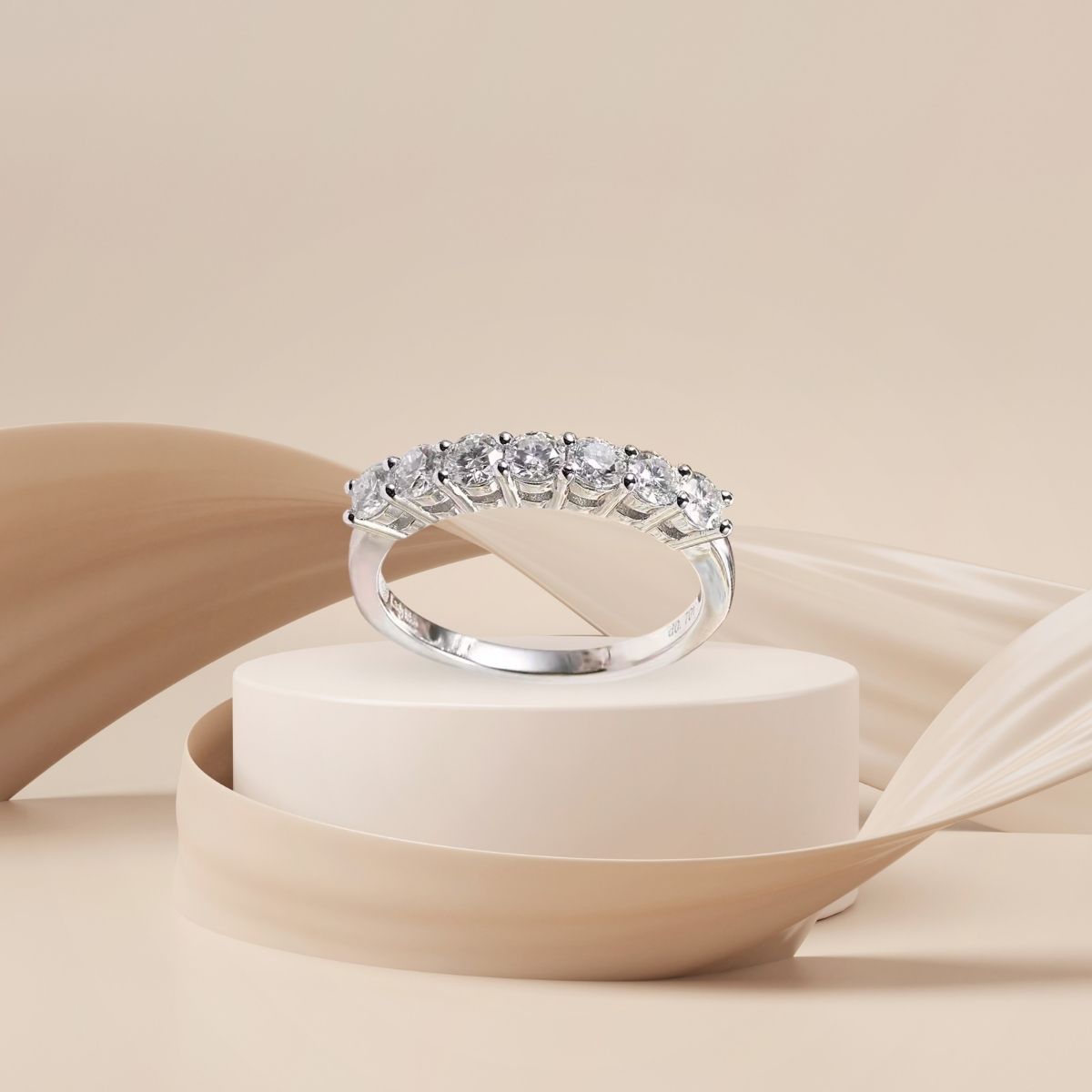 💎Fedina Moissanite Eternity 7 Pietre | Argento 925 Oro Bianco 18K