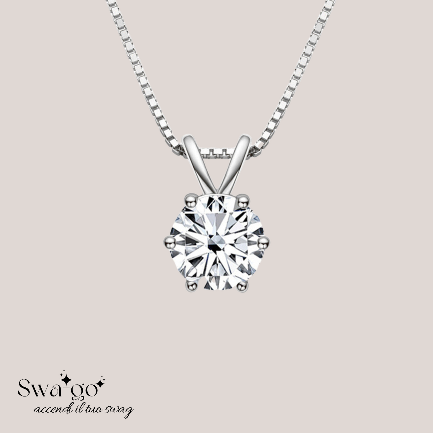 Collana Eternellè Mia collana moissanite solitario donna