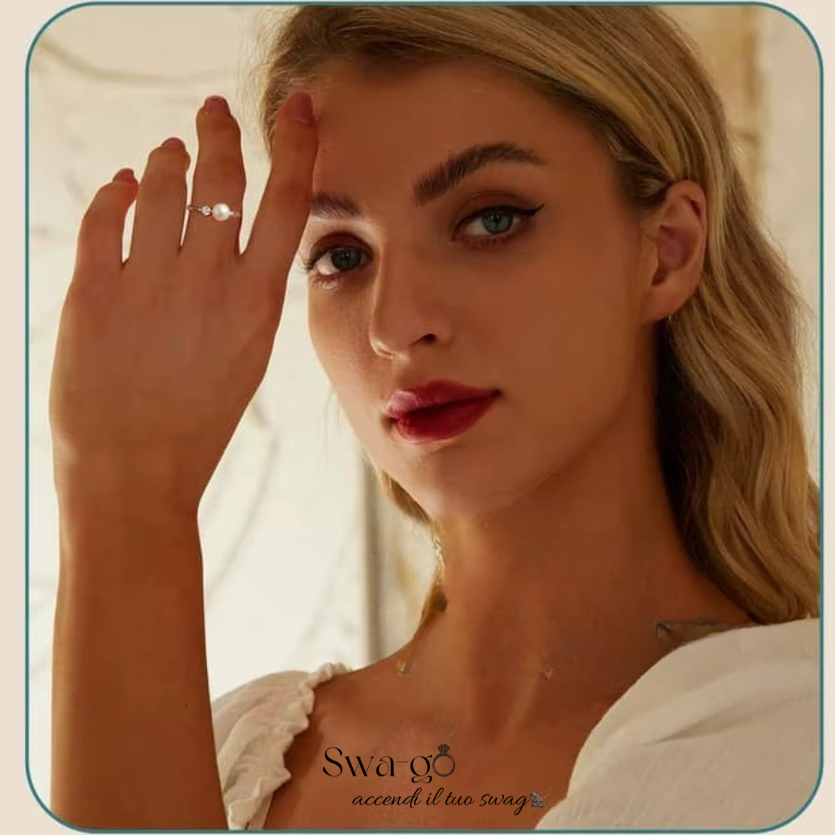 Anello Perla e Moissanite Minimal