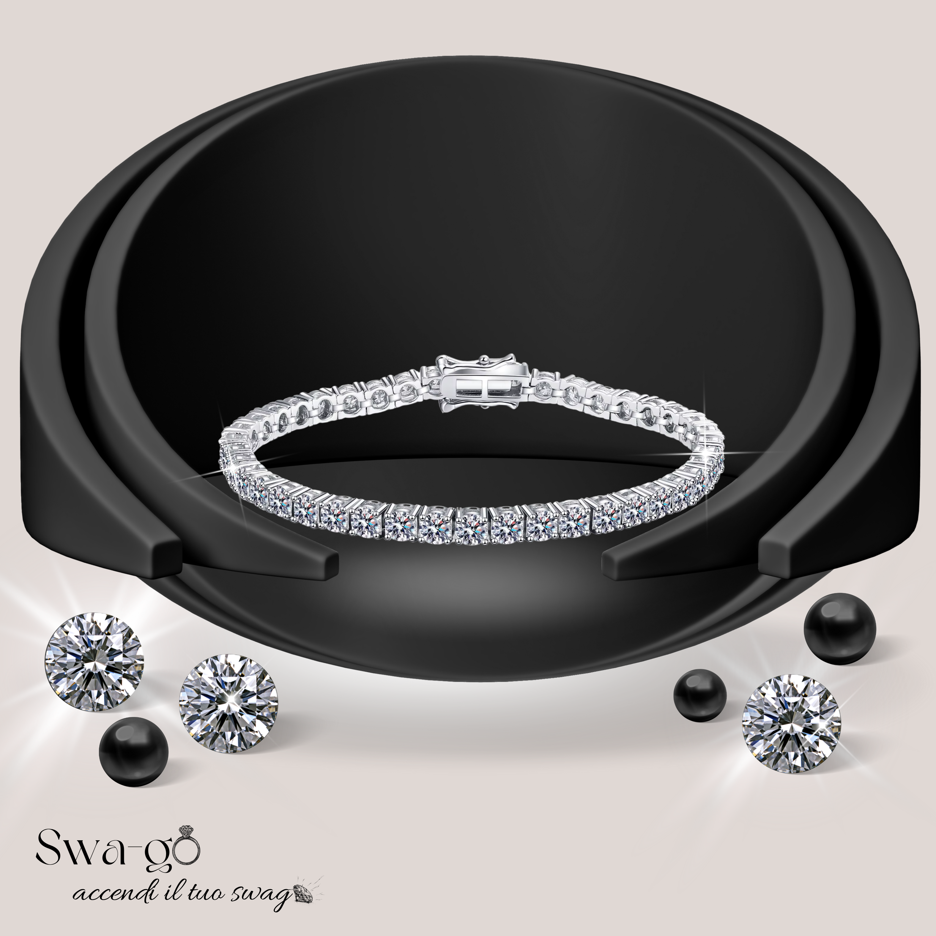 Bracciale Tennis Moissanite | Argento 925 Donna