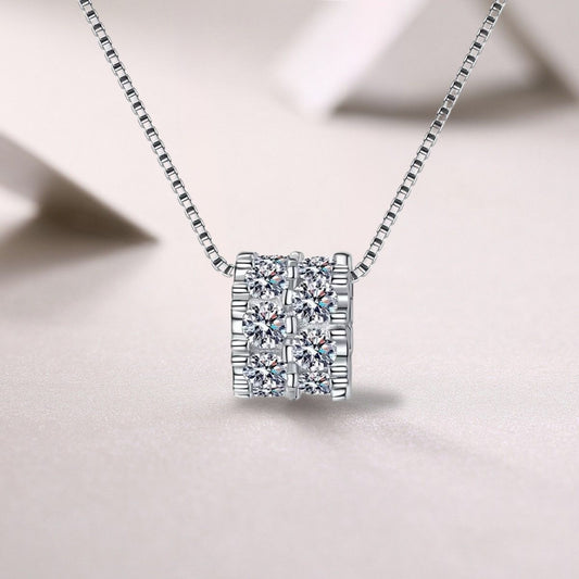 💎Collana Moissanite Giro Brillante Cilindro | Argento 925 Donna