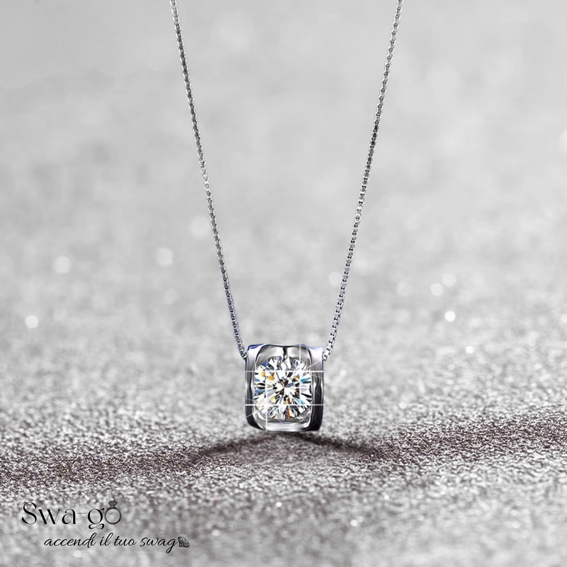  Pendente moissanite a cuore sotto luce naturale, riflessi brillanti e design moderno
