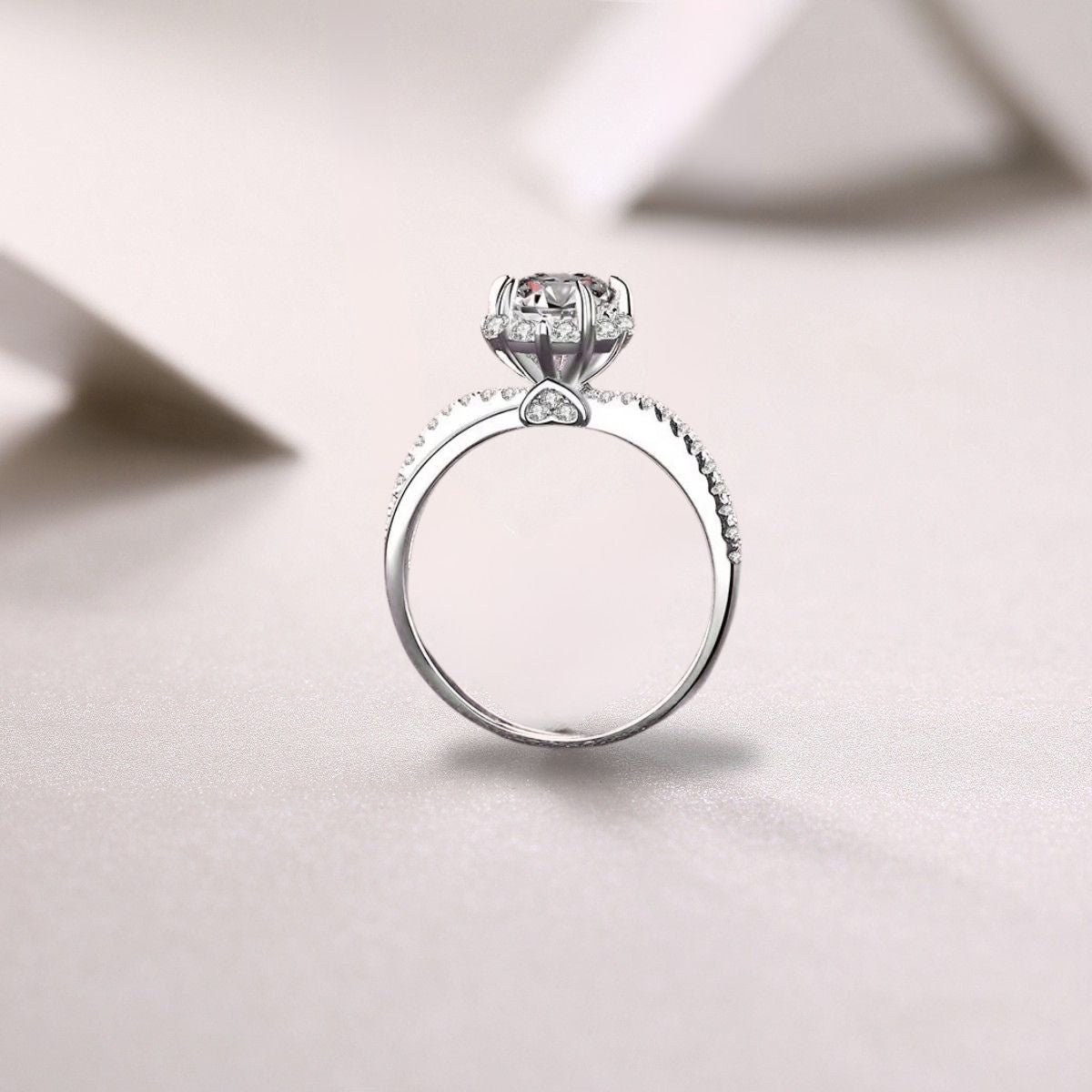 💎Halo Argento 925| Placcatura Oro Bianco 18K