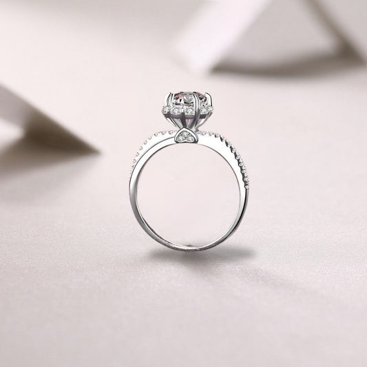 💎Halo Argento 925| Placcatura Oro Bianco 18K