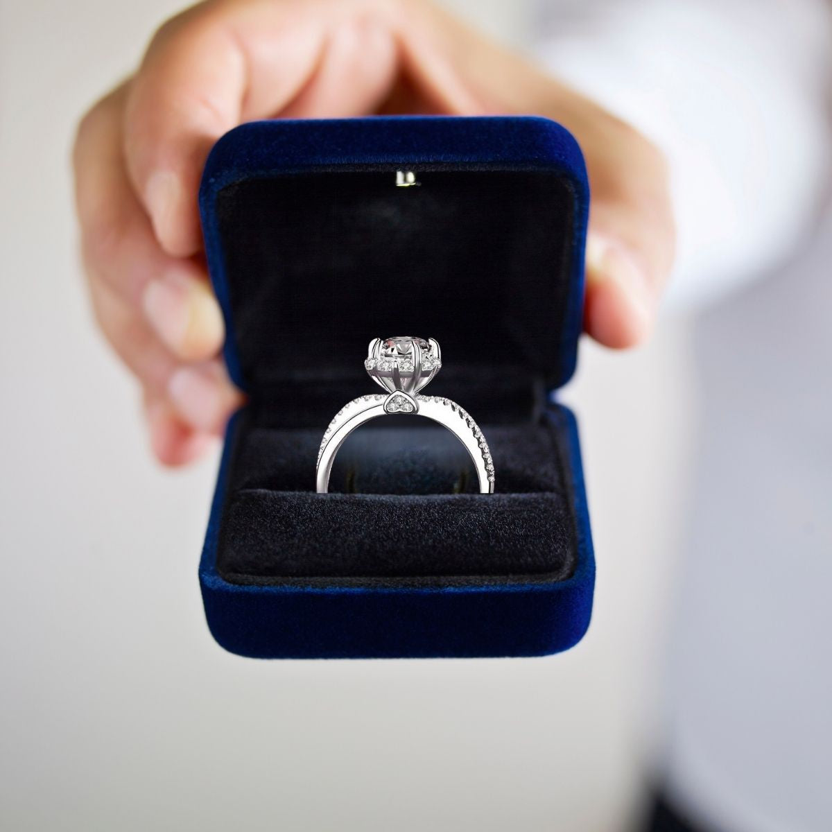 💎Halo Argento 925| Placcatura Oro Bianco 18K