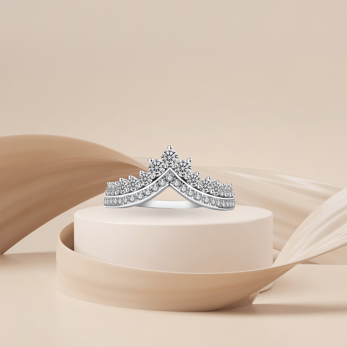 💎Anello Corona di Luce Moissanite | Argento 925 Donna