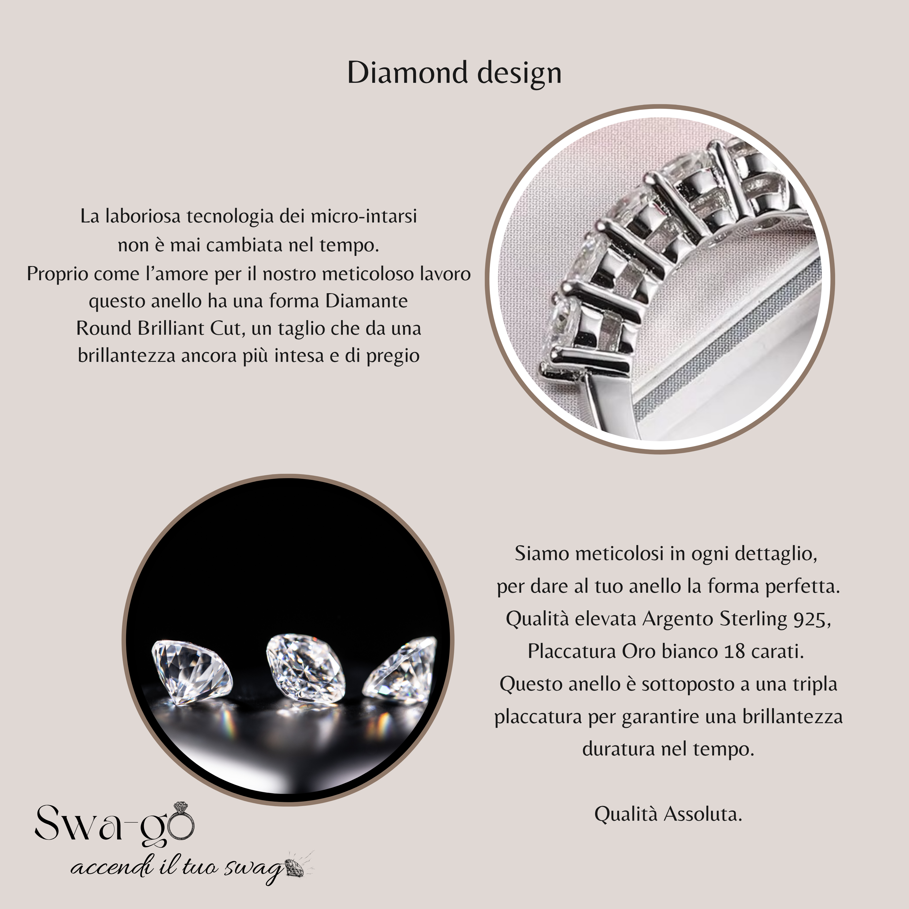 Fedina Moissanite Eternity 7 Pietre | Argento 925 Oro Bianco 18K