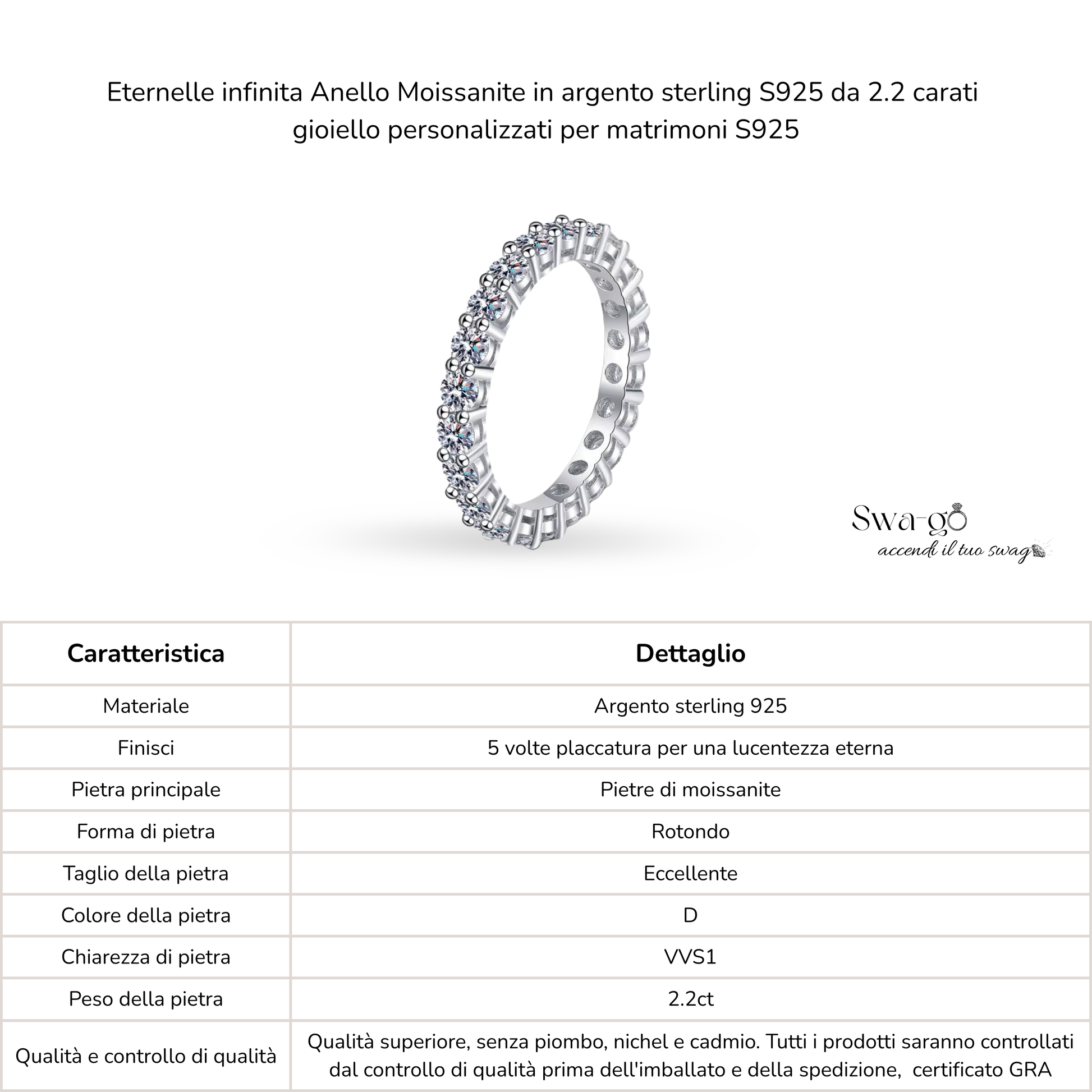 caratteristiche Anello fidanzamento moissanite argento con incastonatura a halo elegante