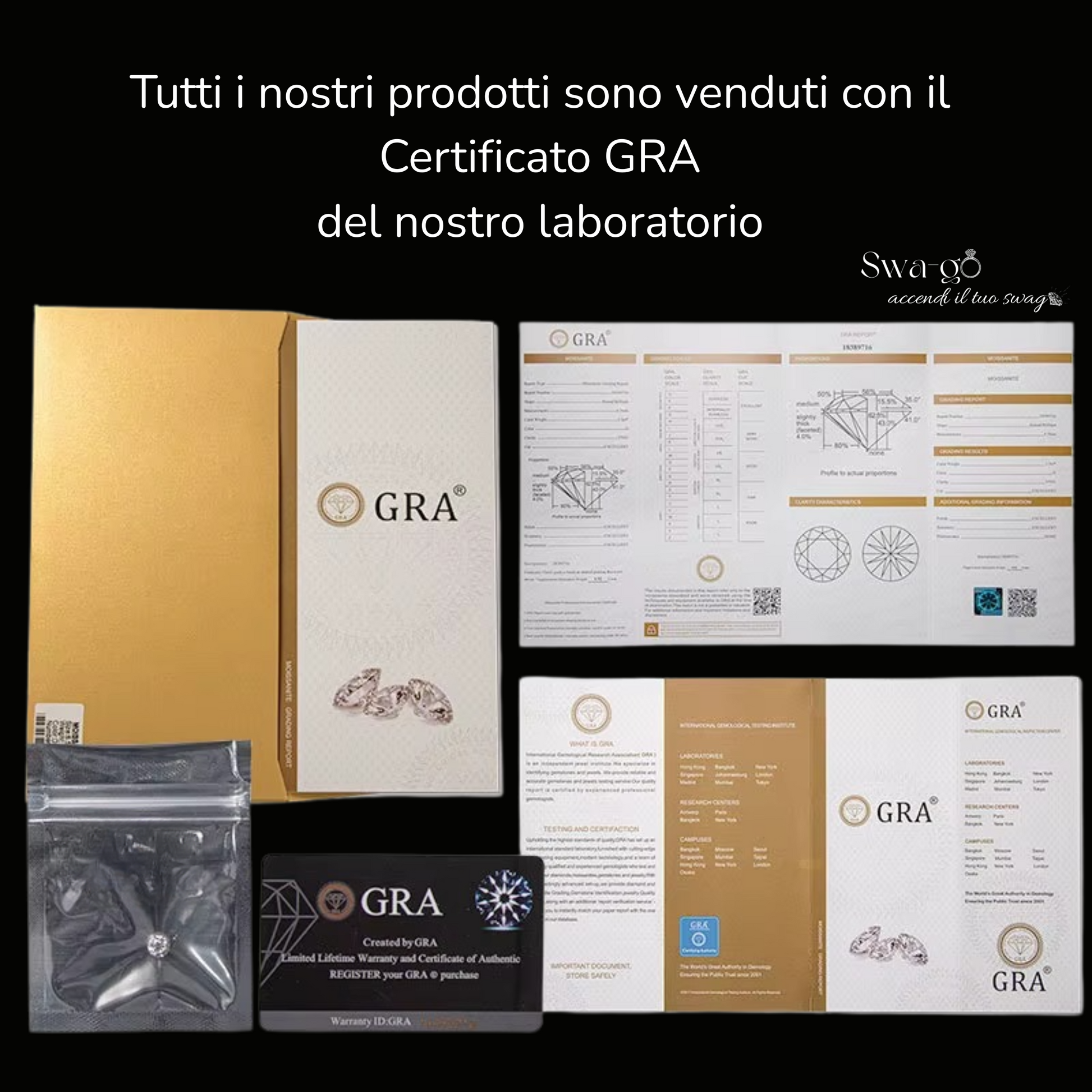 certificato GRA autentico dal laboratorio 