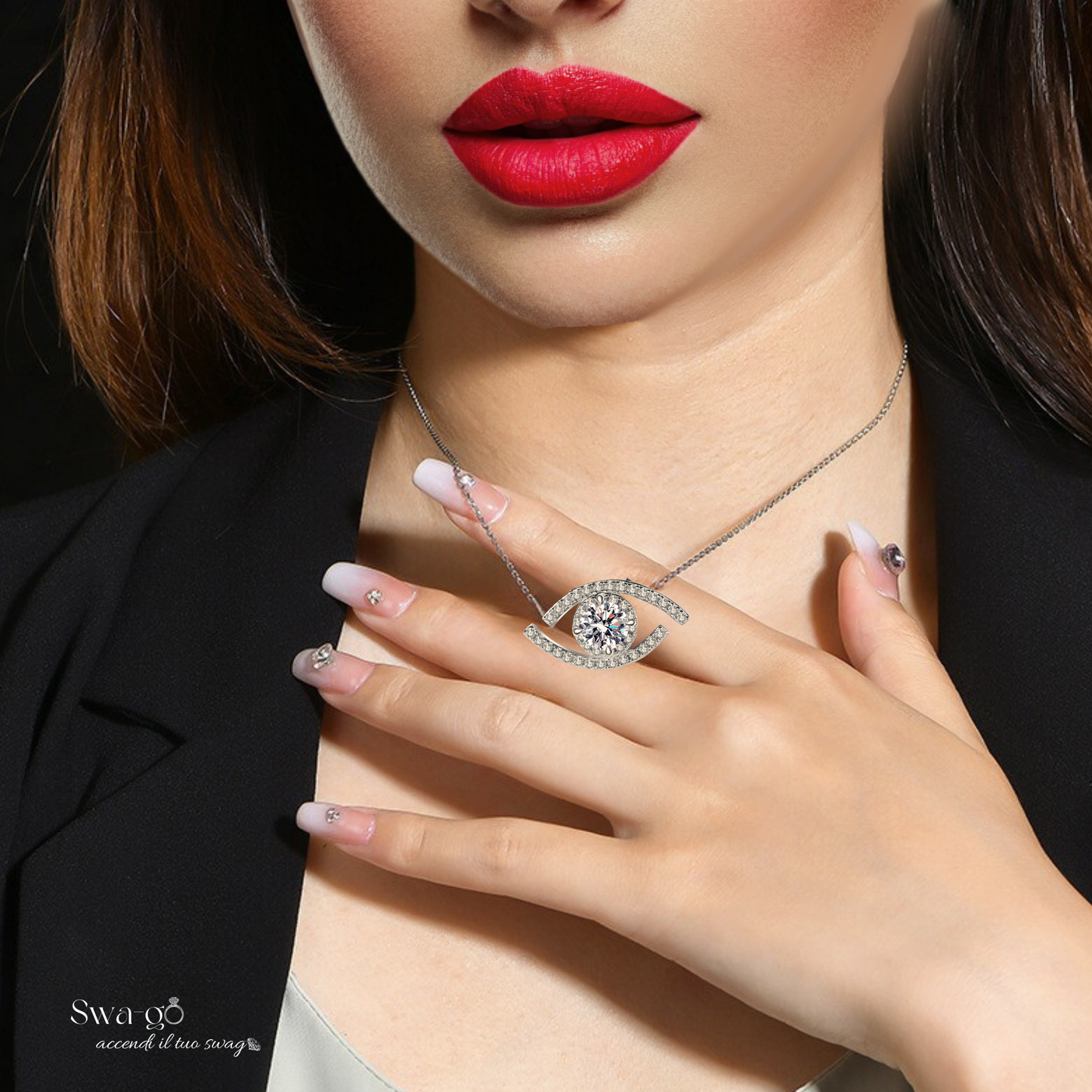 Collana Occhio di Luce Moissanite | Argento 925 Donna