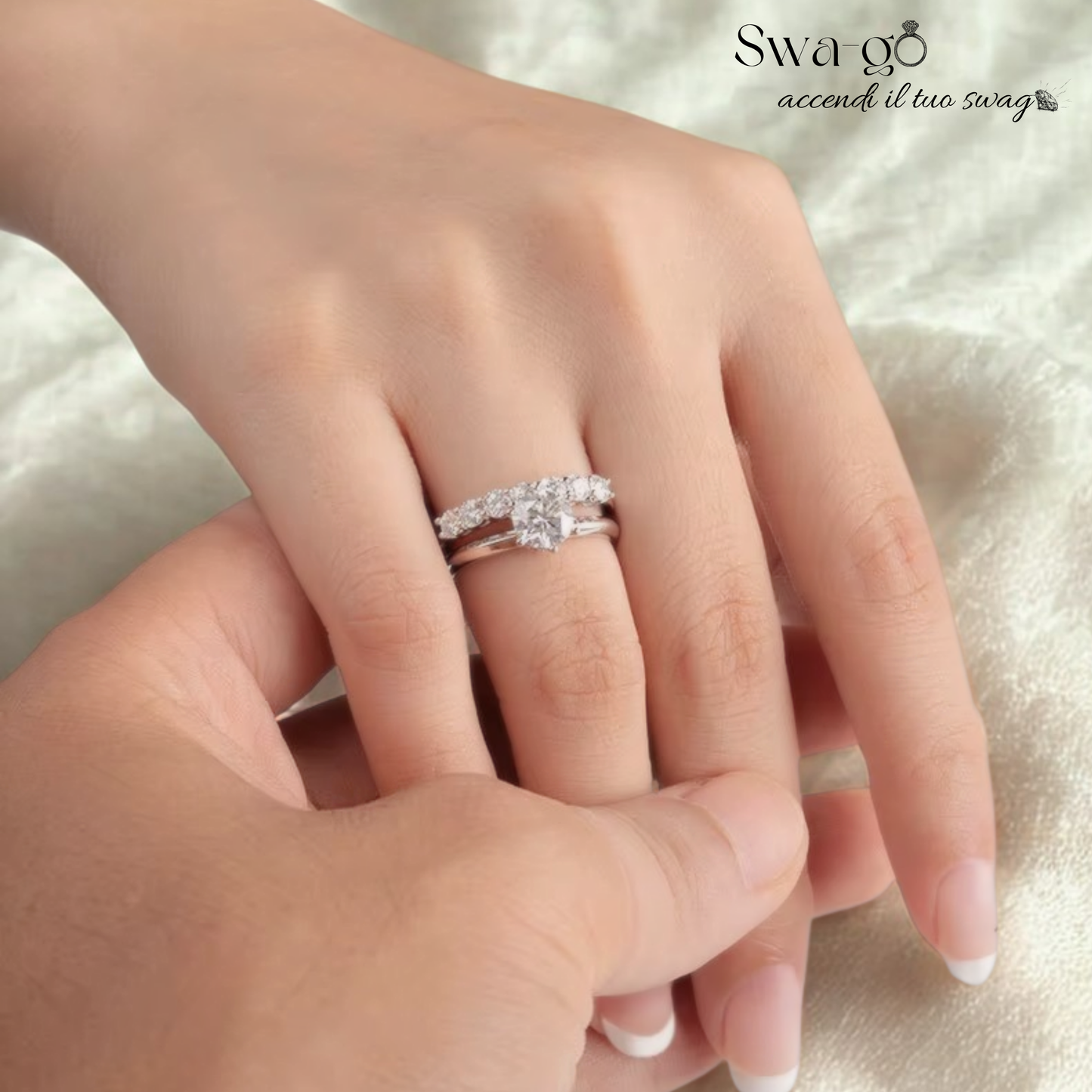 Fedina Moissanite Eternity 7 Pietre | Argento 925 Oro Bianco 18K